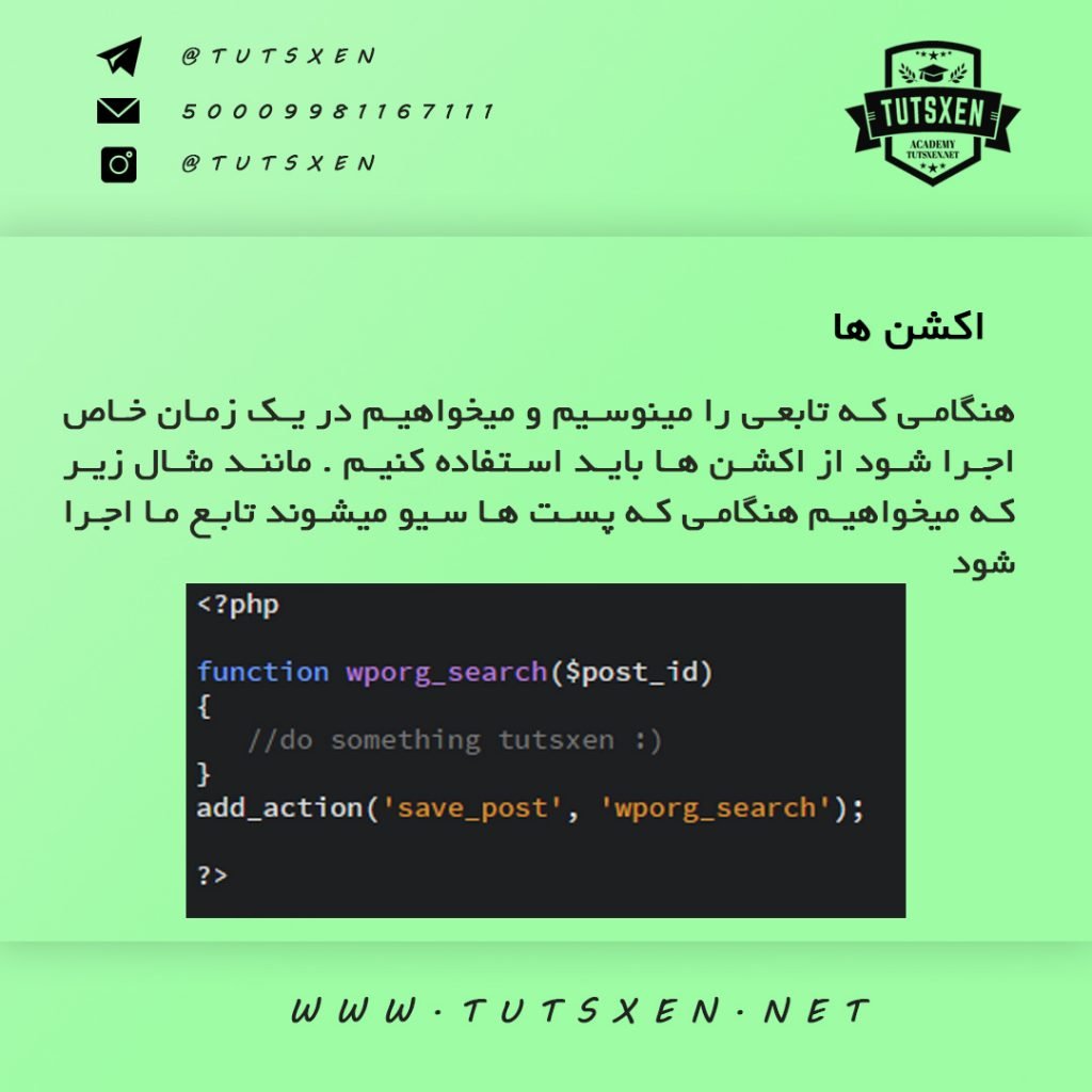 اکشن ها در وردپرس
