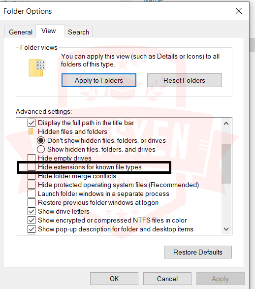 نمایش پسوند فایل ها در ویندوز 10 - ترجمه قالب