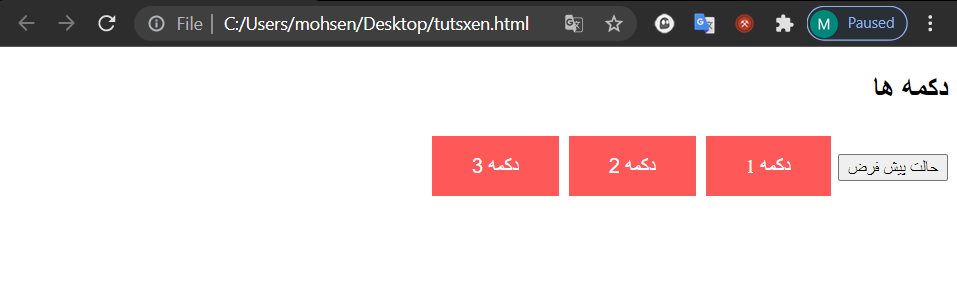 دکمه های متفاوت در HTML