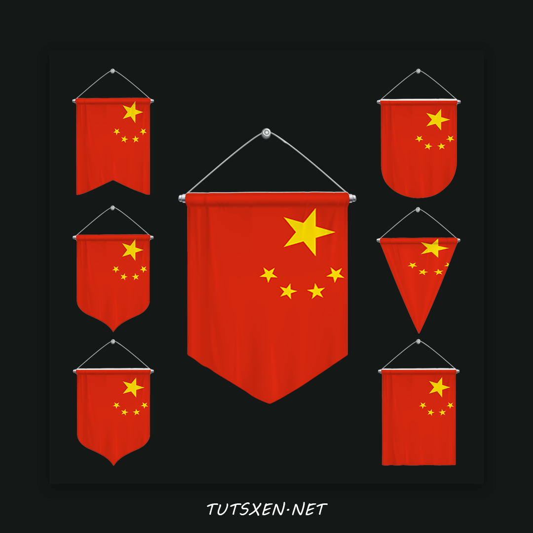 تصویر شاخص فایل لایه باز پرچم چین