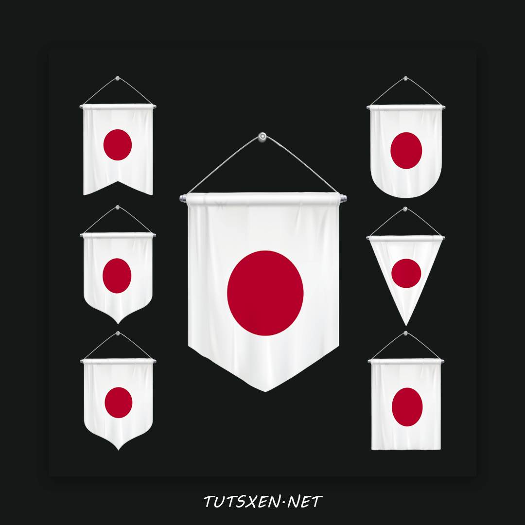 دانلود فایل لایه باز پرچم ژاپن