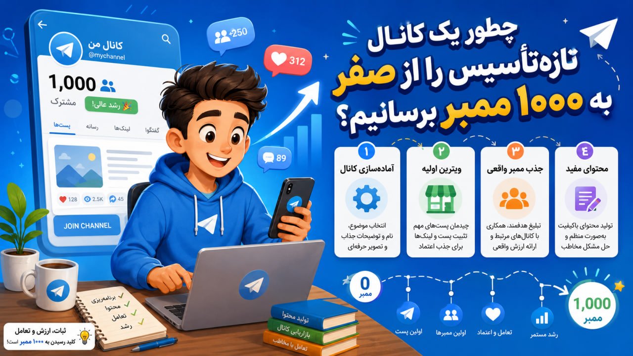 چطور یک کانال تلگرام تازهتأسیس را از صفر به 1000 ممبر برسانیم؟